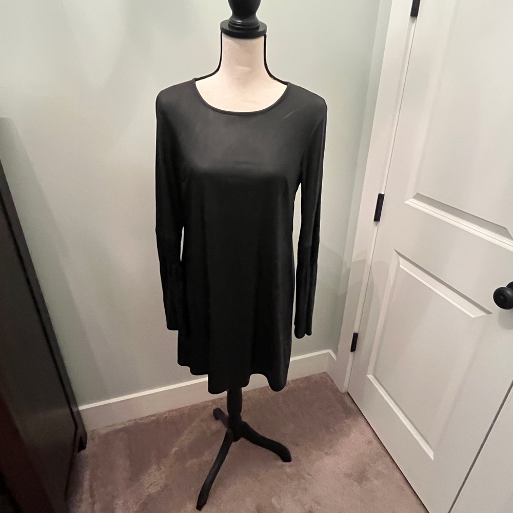 Black Long Sleeve Pleather Dress sz S BCBGeneration